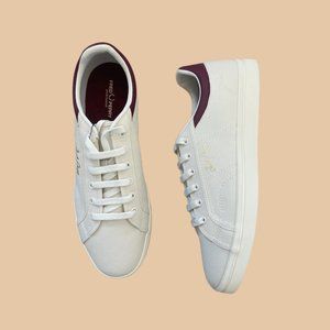 Fred Perry Sidespin Canvas trainers - porcelain with maroon detail